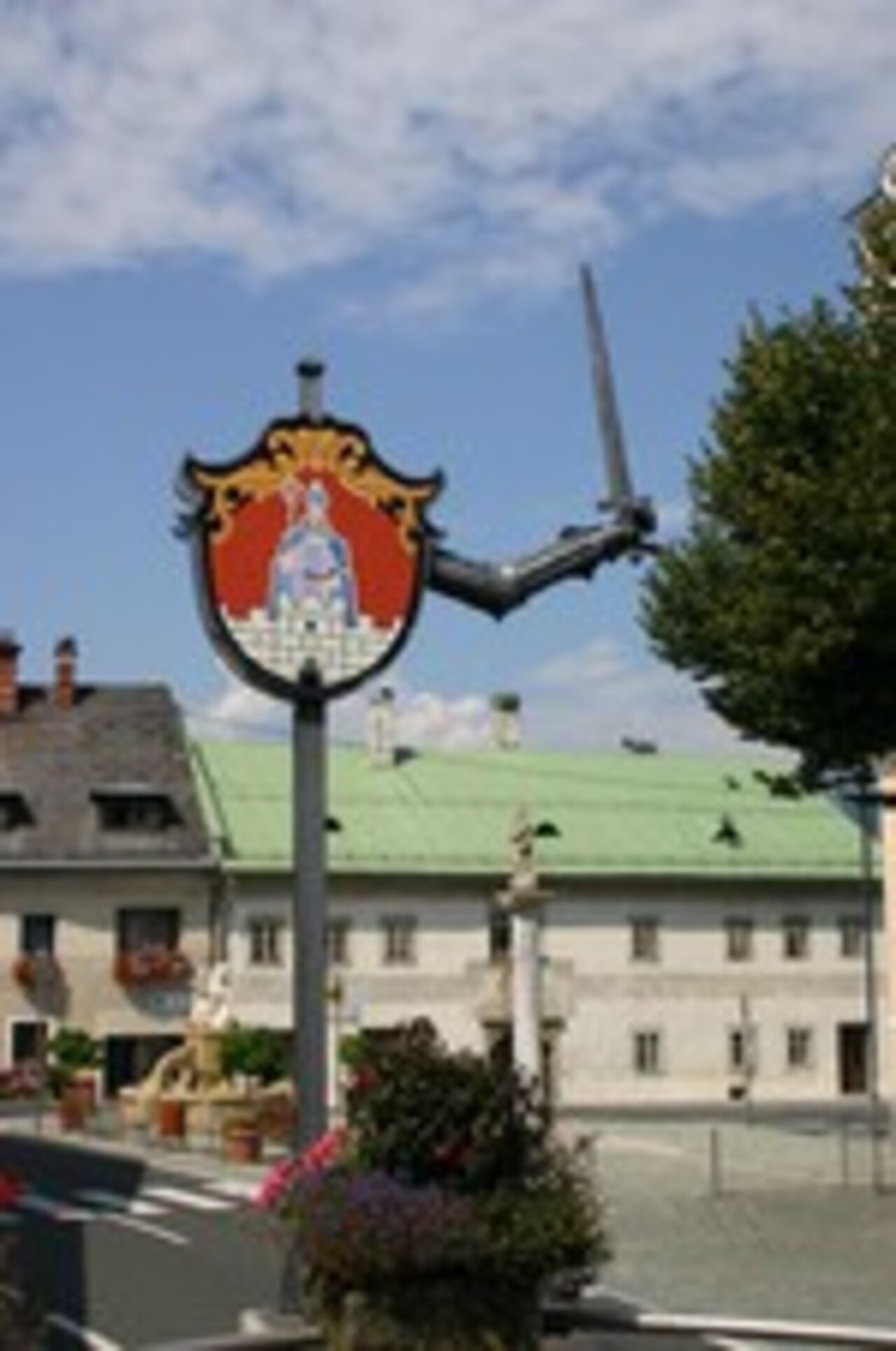 Wappen, Marktplatz Marktplatz Paternion, Wappen Marktgemeinde Paternion